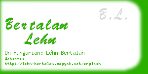 bertalan lehn business card